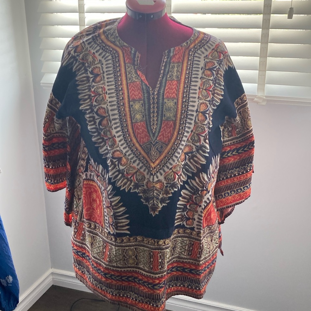 Vintage Hippie Cotton Unisex Top, Sz S